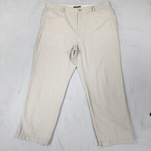Banana Republic Gavin Chino Pants Mens 38x30 (Fit 38x29) Linen Blend Flat Beige